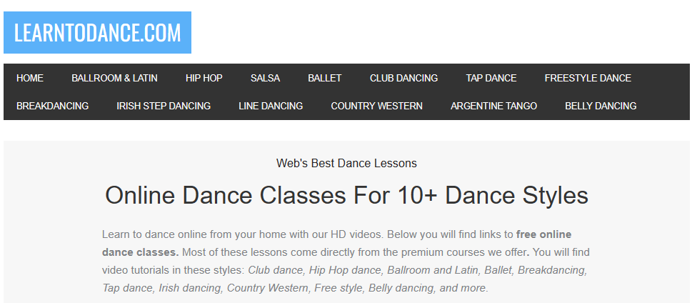 10+ DANCE CLASSES ONLINE
