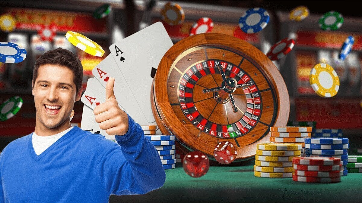 An image showing a person choosing an online casino