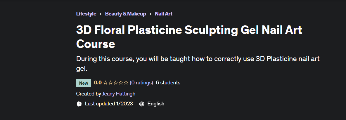 3D Floral Plasticine Sculpting Gel Nail Art Course