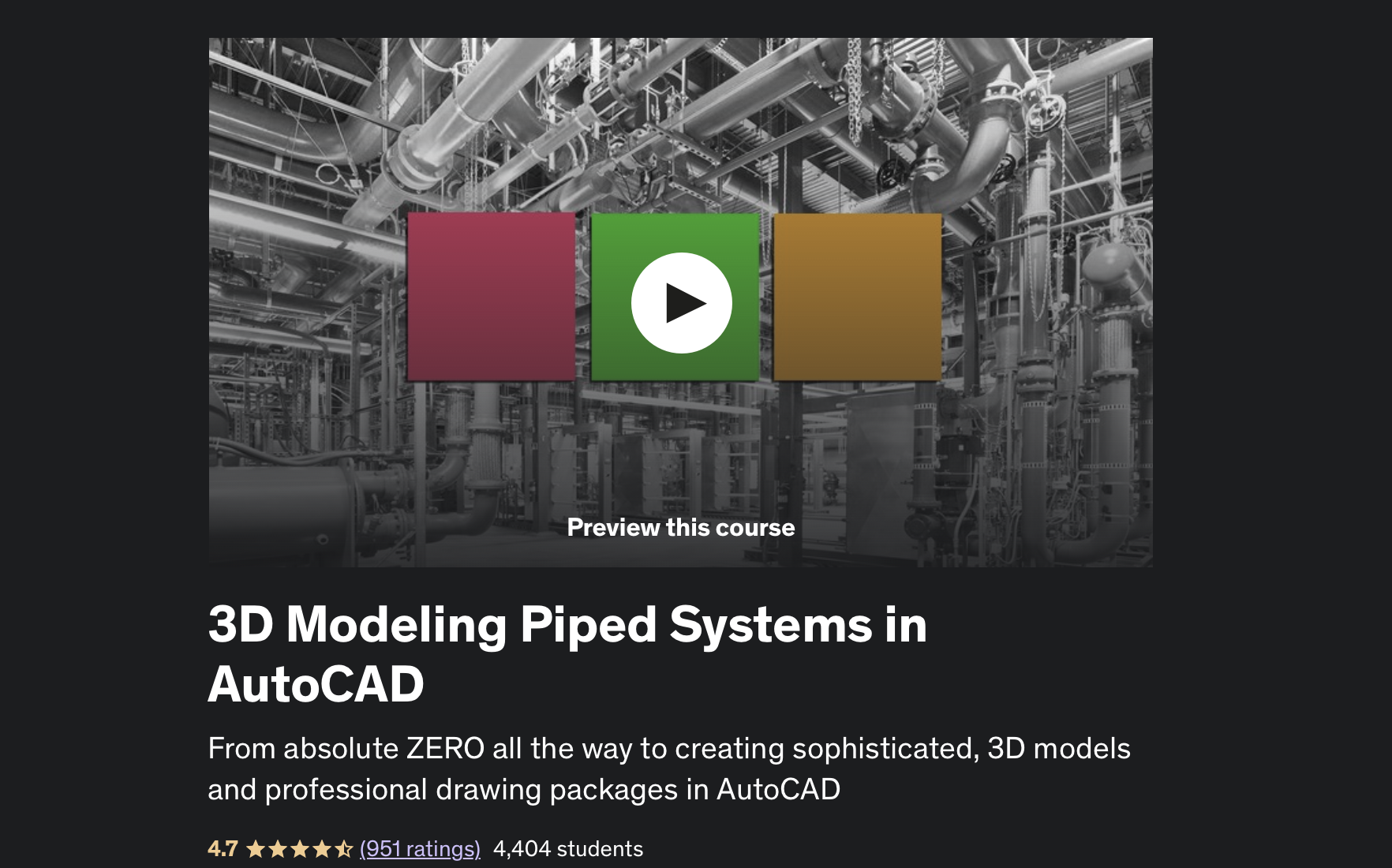 3D Modeling Piped Systems in AutoCAD