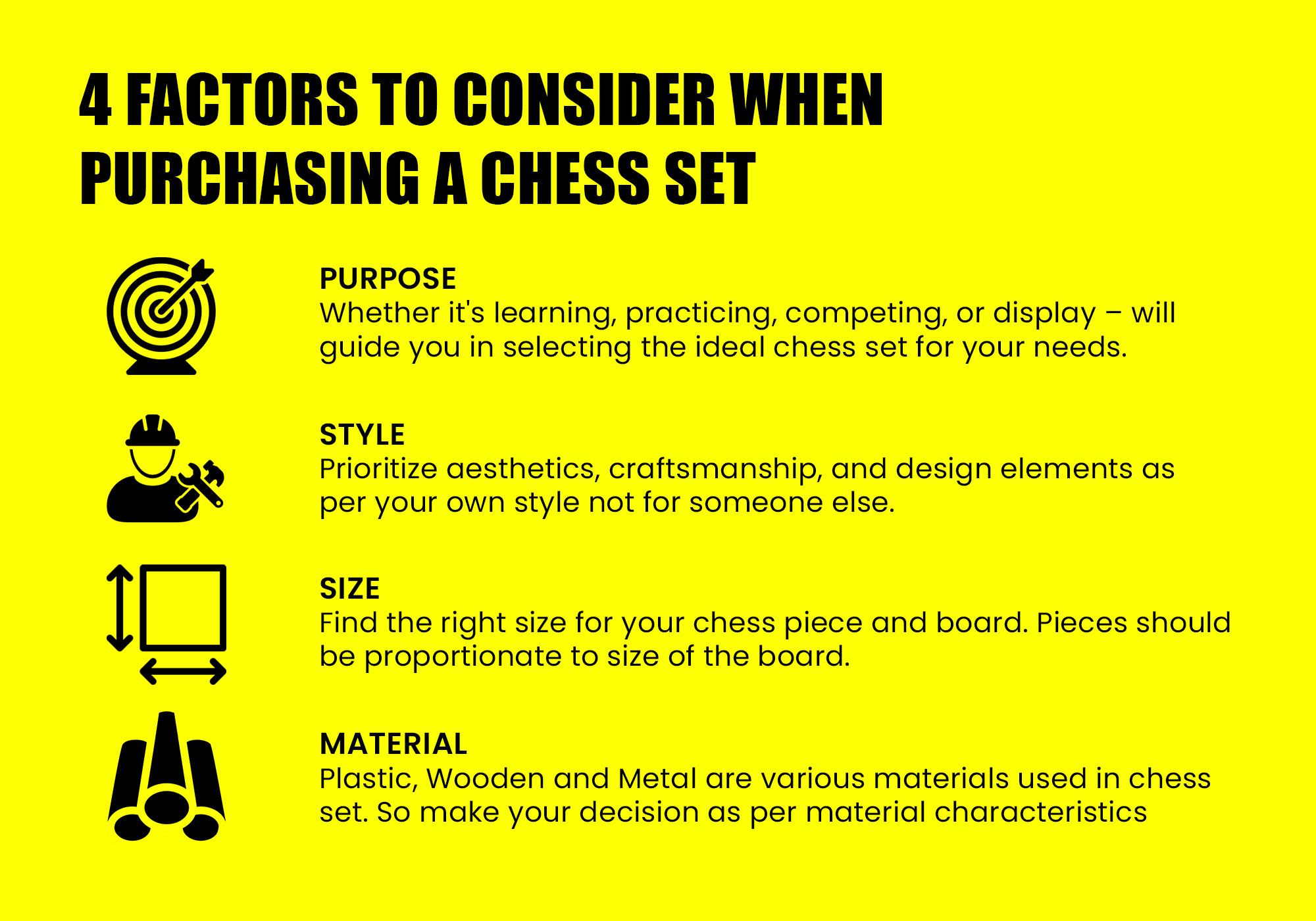 4 factors to consider when purchasing a chess set