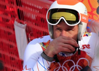 US skier Bode Miller cries after the Men's Alpine Skiing Super-G at the Rosa Khutor Alpine Center during the Sochi Winter Olympics on February 16, 2014. AFP PHOTO / ALEXANDER KLEIN        (Photo credit should read ALEXANDER KLEIN/AFP/Getty Images)