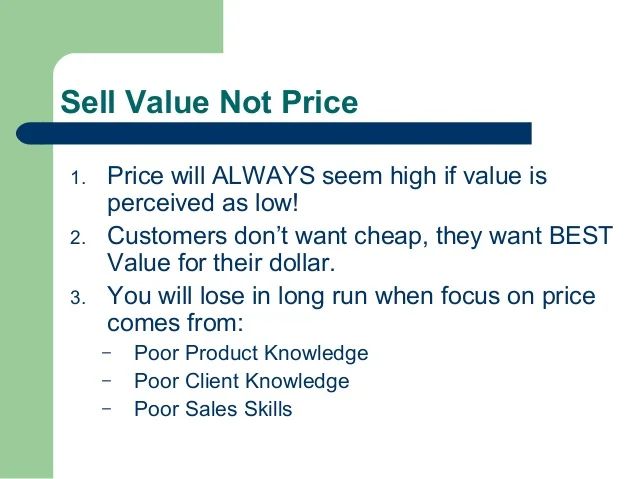 Value Sale Training