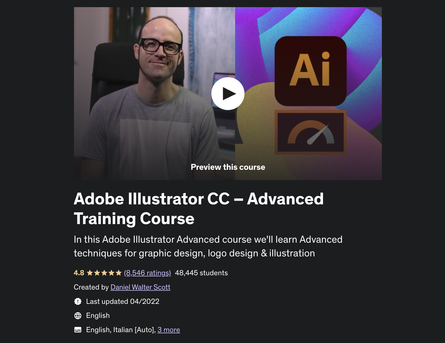 Adobe Illustrator CC – Advanced Training Course