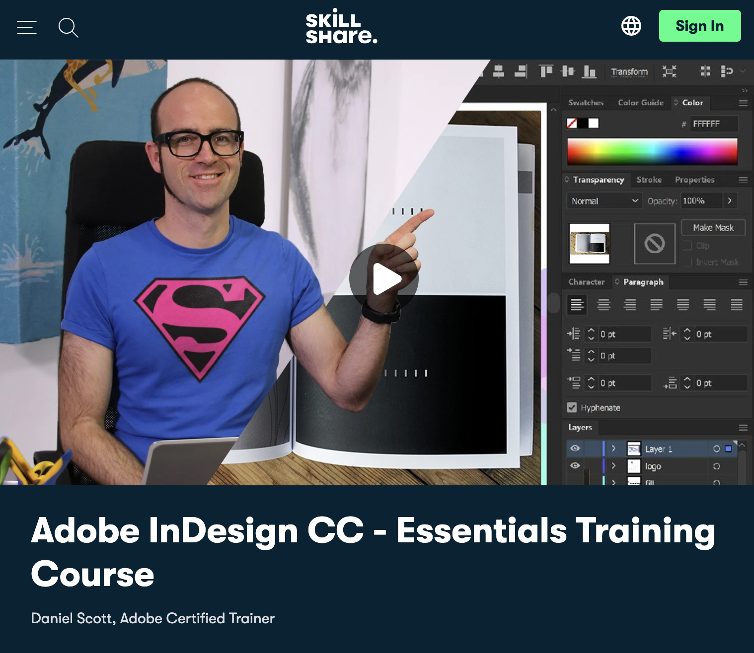 Adobe InDesign CC – Essentials Training Course