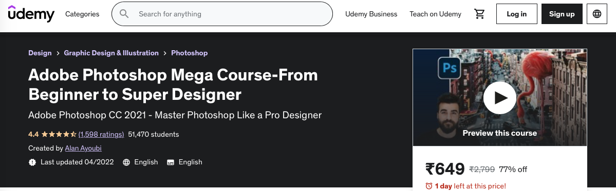 Adobe Photoshop Mega Course-From Beginner to Super Designer