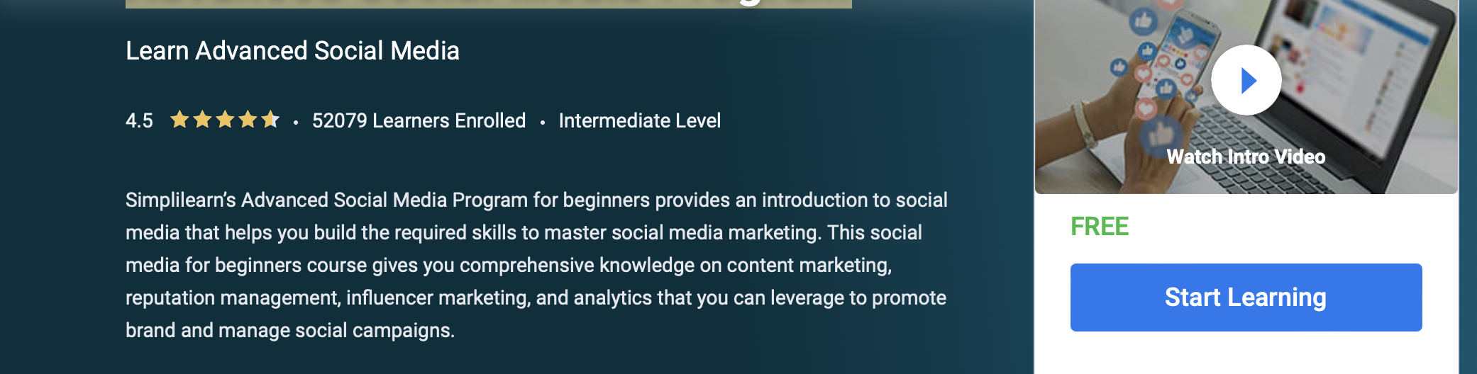 Advanced Social Media Program
