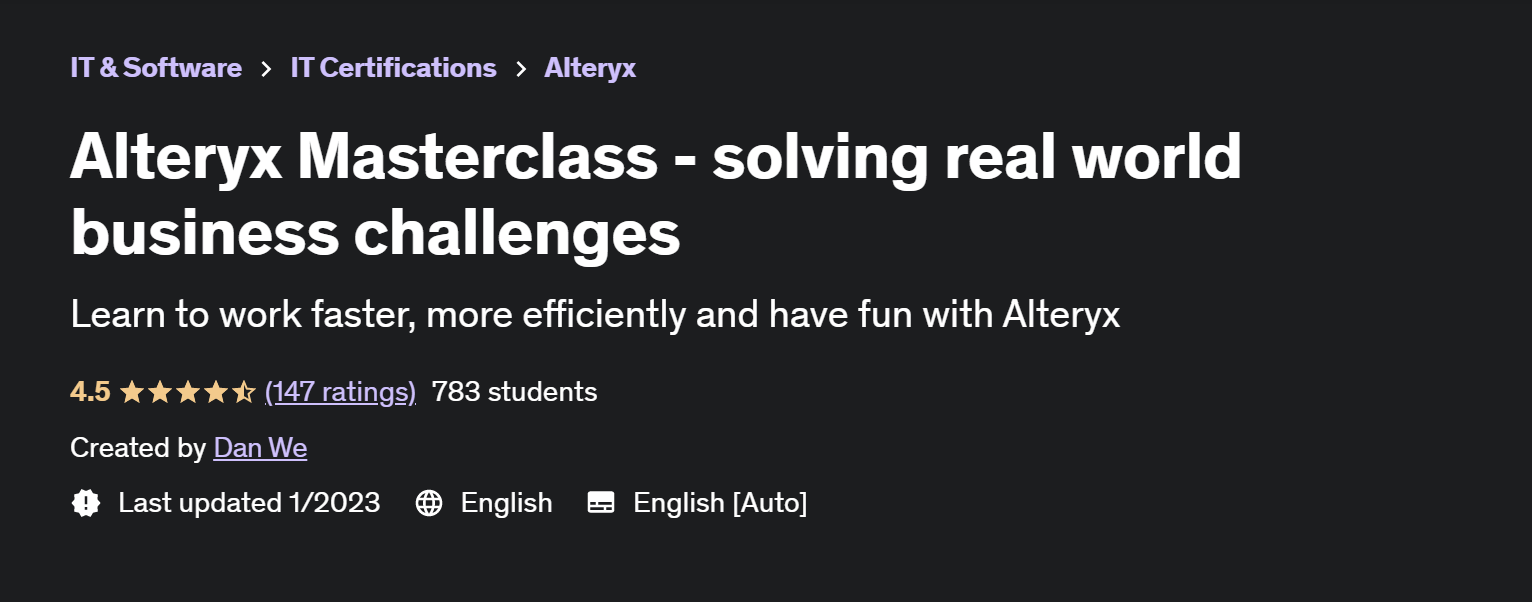 Alteryx Masterclass - solving real-world business challenges