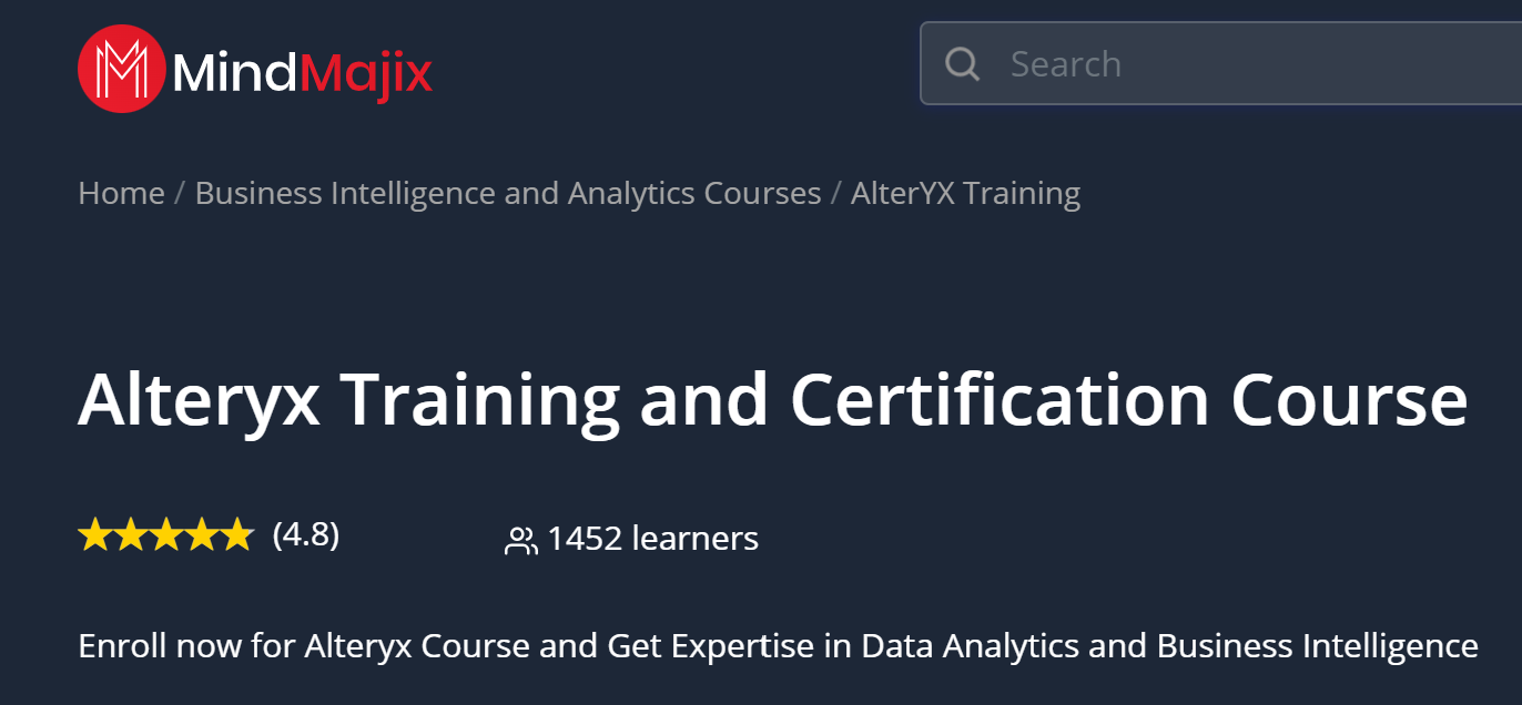 Alteryx Training and Certification Course