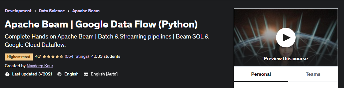 Apache Beam | Google Data Flow (Python)