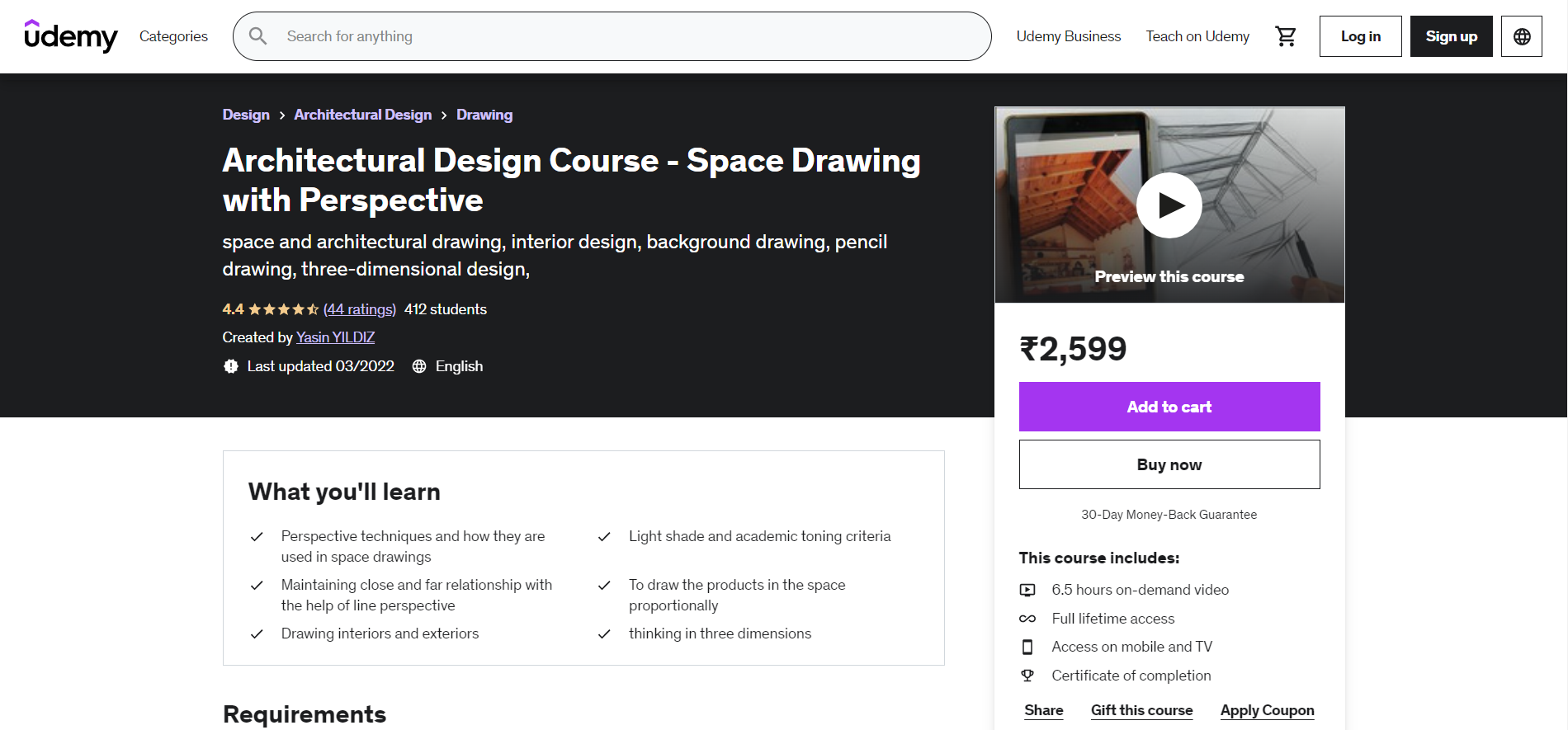 Architectural Design Course - Space Drawing with Perspective