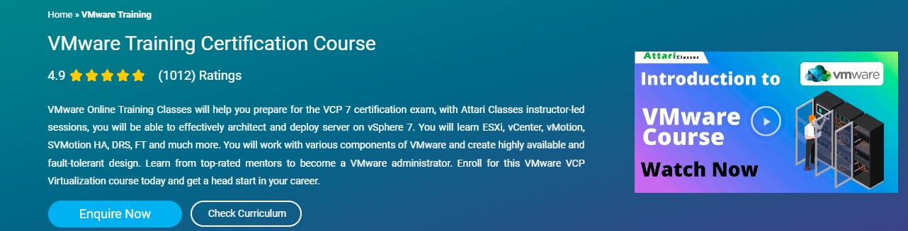 Attari Classes - VMware Training Certification Course