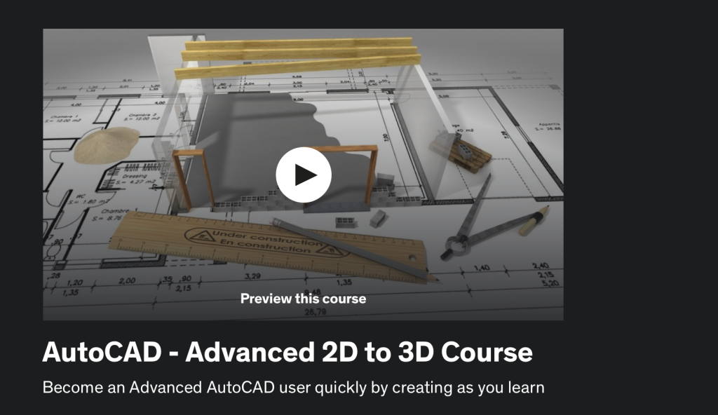 10 AutoCAD Courses You Need To Take ASAP Free Paid The Fordham Ram   AutoCAD Advanced 2D To 3D Course  1024x592 