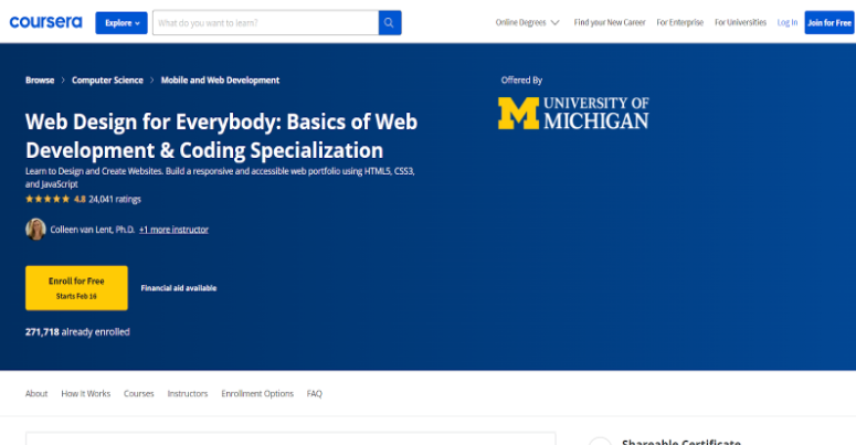 Basics of Web Development & Coding Specialization