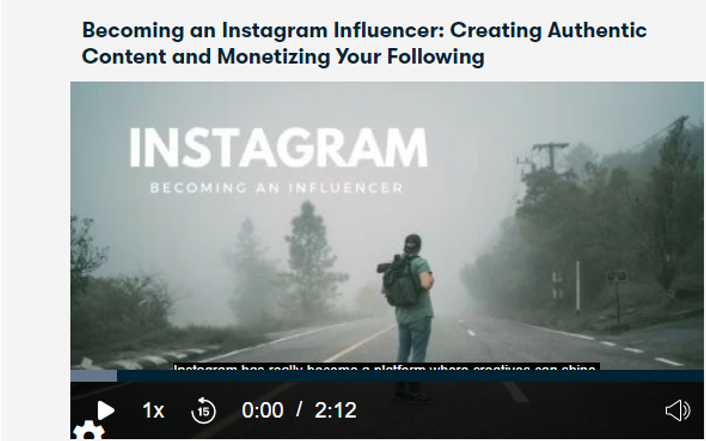 Becoming an Instagram Influencer