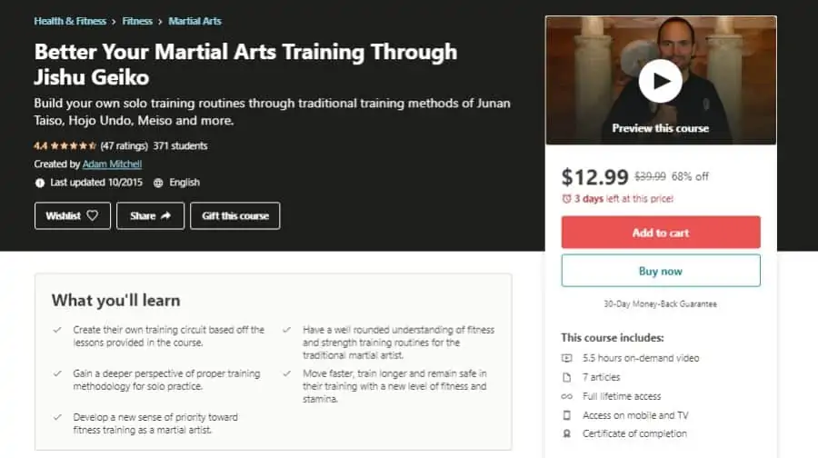 Better Your Martial Arts Training Through Jishu Geiko [Udemy]