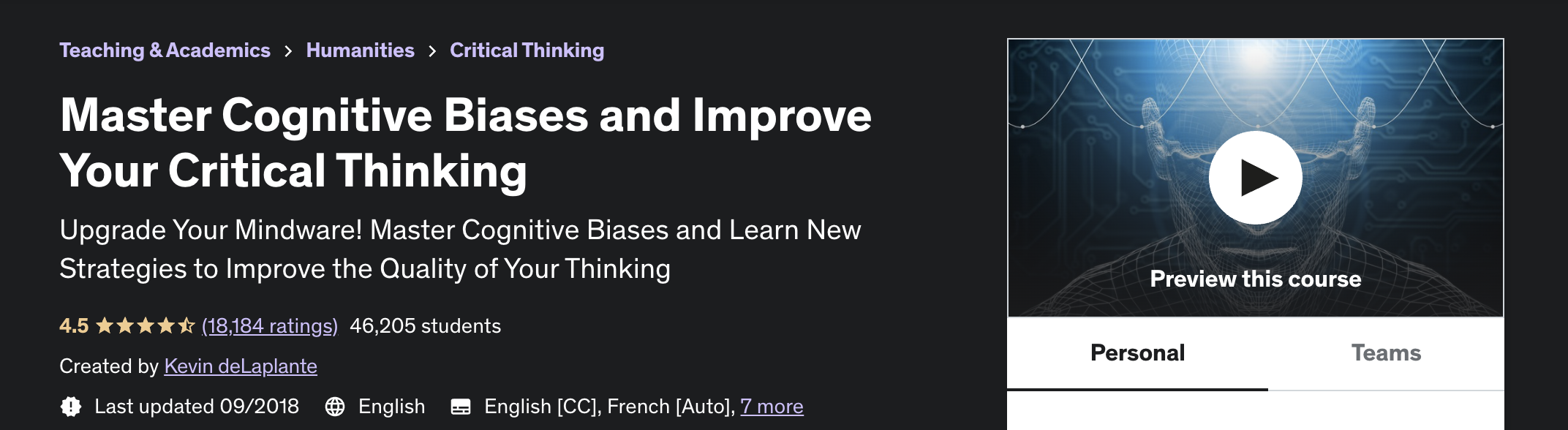 Bolster Cognitive Bias for Critical Thinking