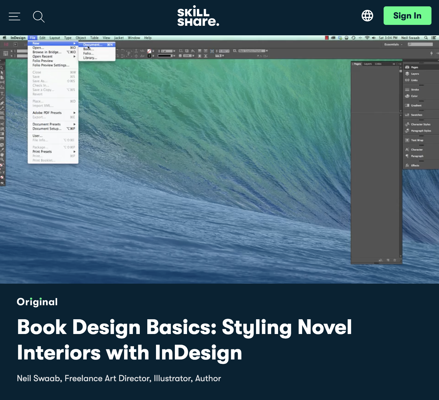 Book Design Basics Styling Novel Interiors with InDesign
