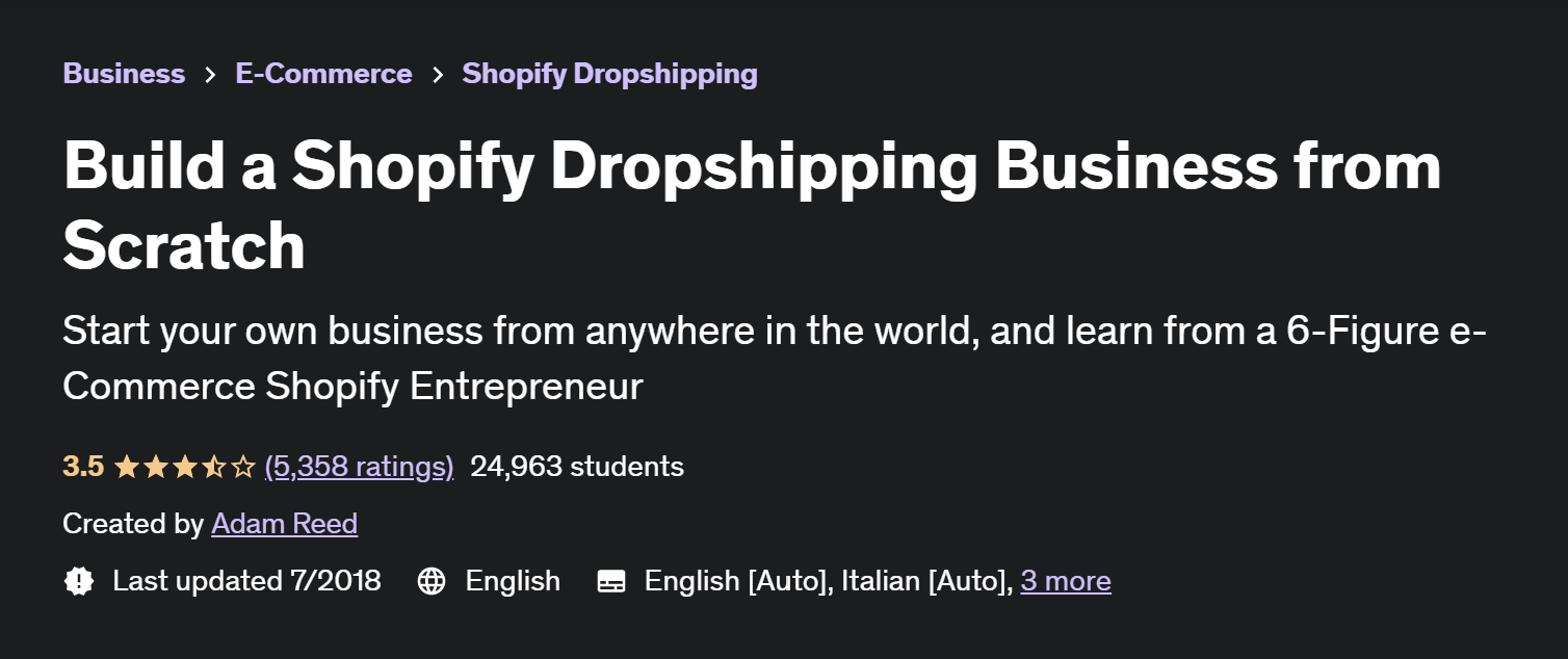 Build a Shopify business from Scratch