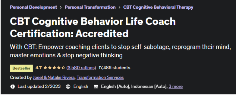 CBT Cognitive Behavior Life Coach Certification