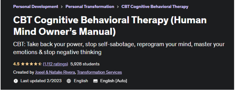 CBT Cognitive Behavioral Therapy