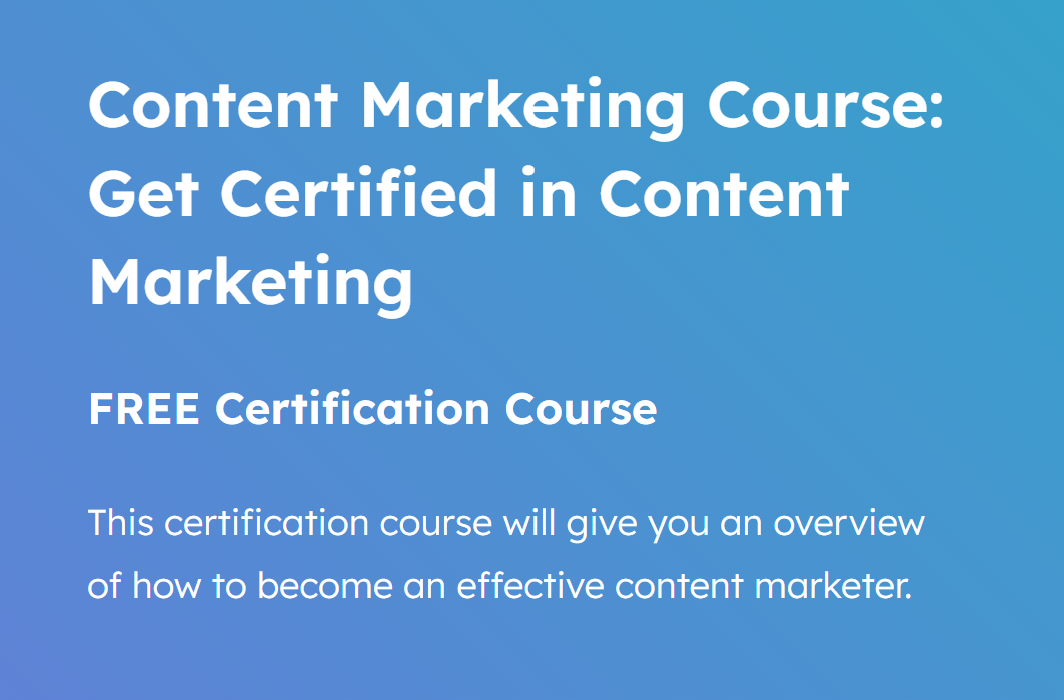 Content Marketing Course