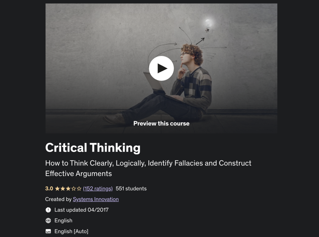 critical thinking classes online free