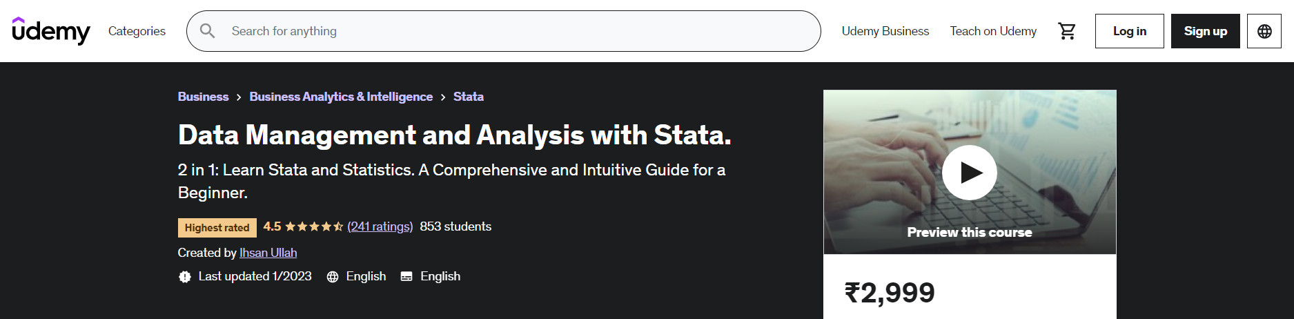 Data Management and Analysis with Stata