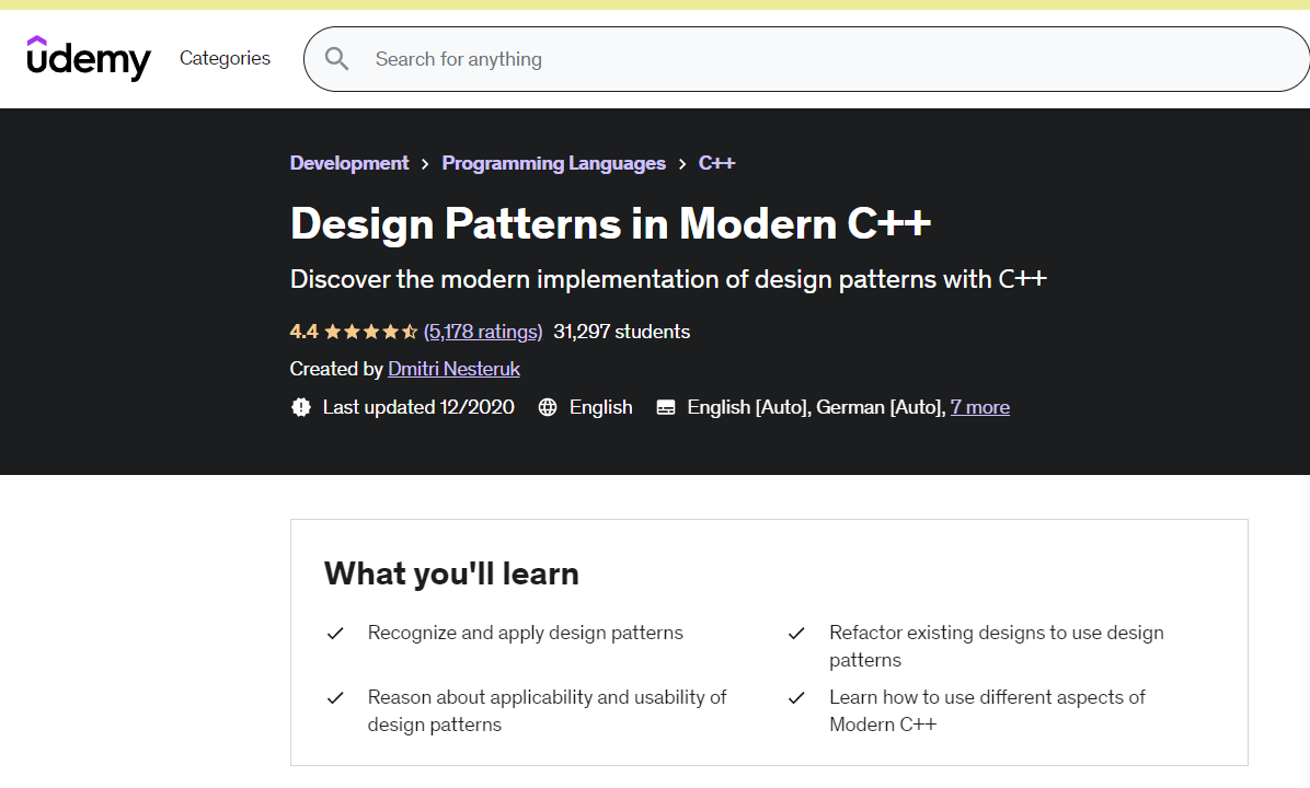 Design Patterns in Modern C++