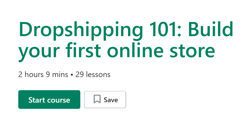 Dropshipping 101 Build your first online store