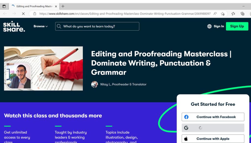 online proofreading courses free