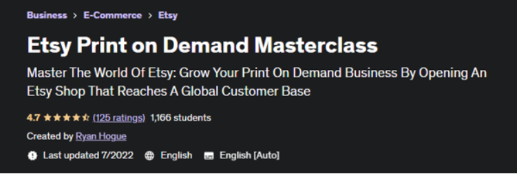 Etsy Print On Demand MasterClass