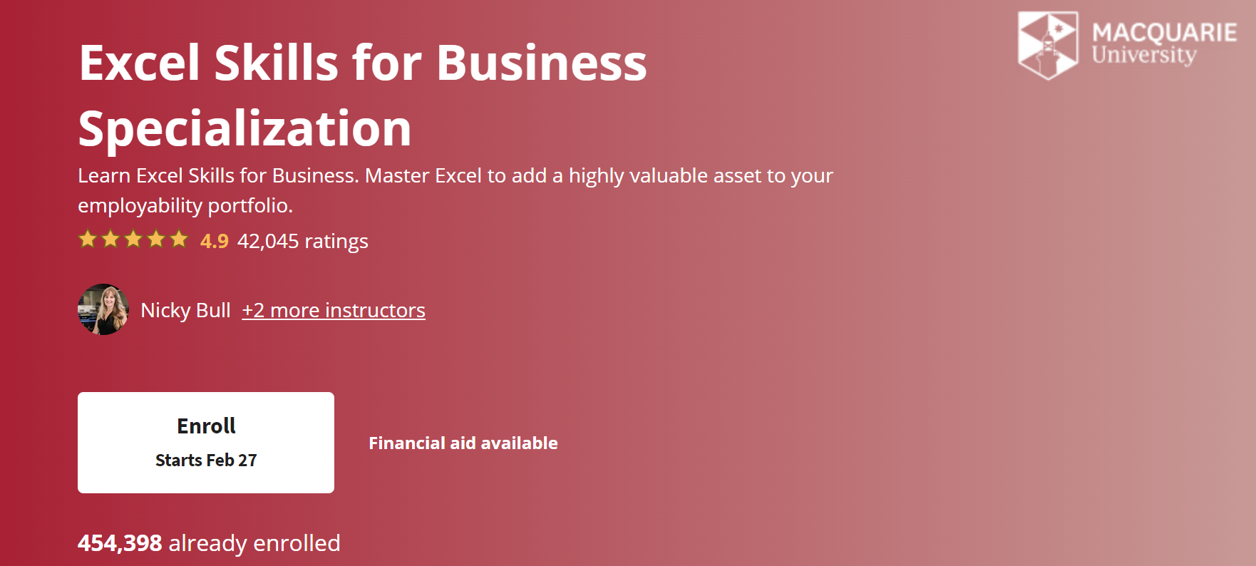 Excel Skills for Business Specialization