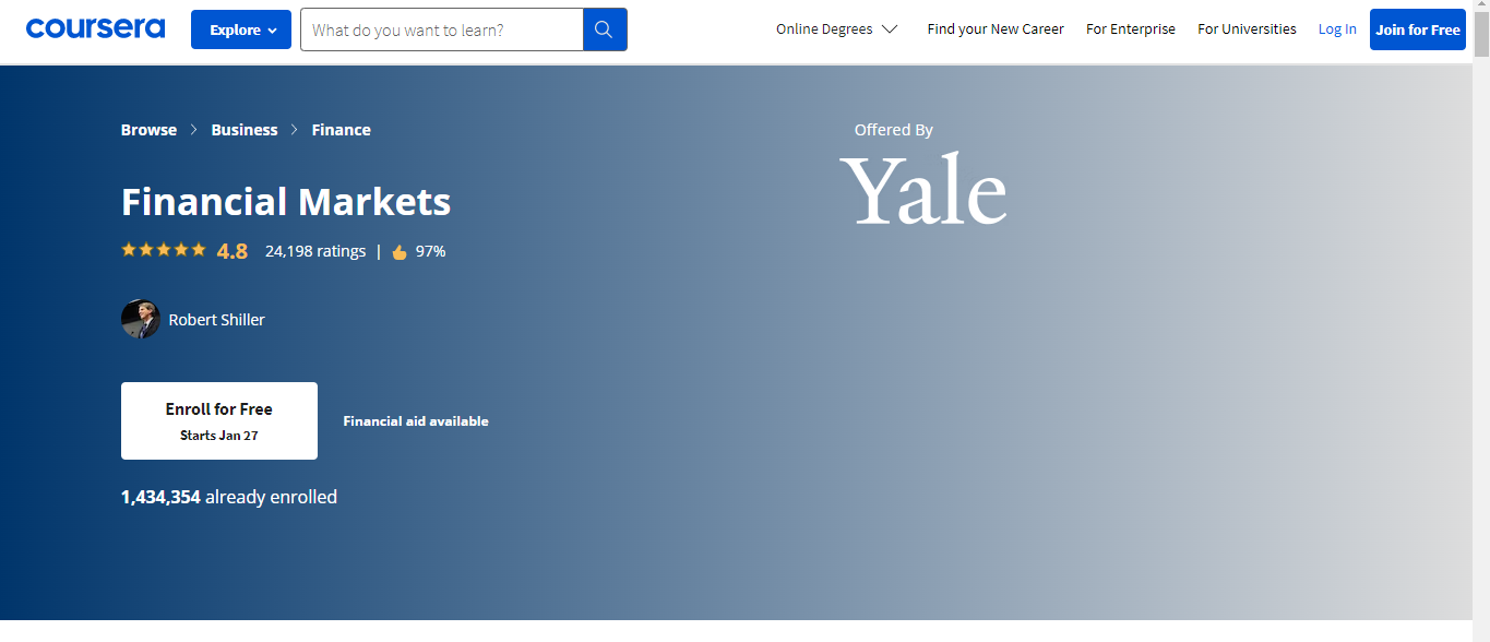 Financial Markets by Yale University
