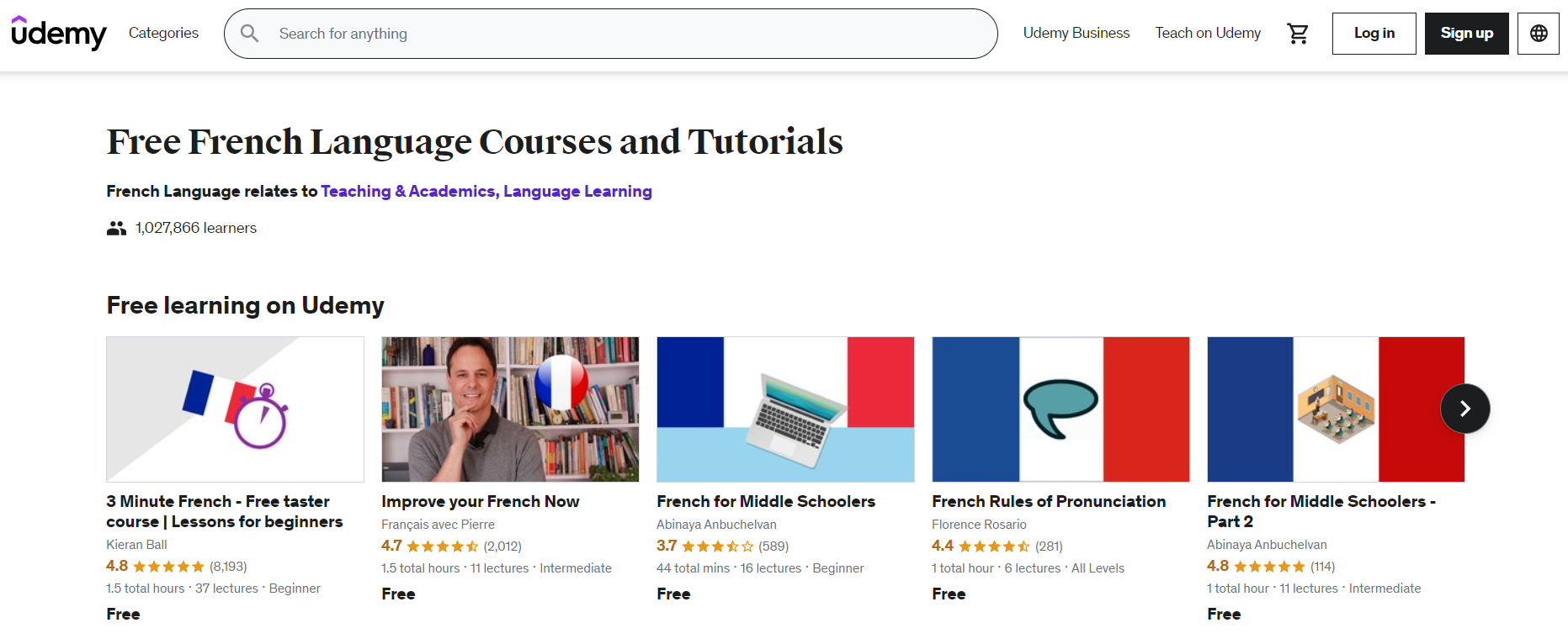 Free Udemy French Course