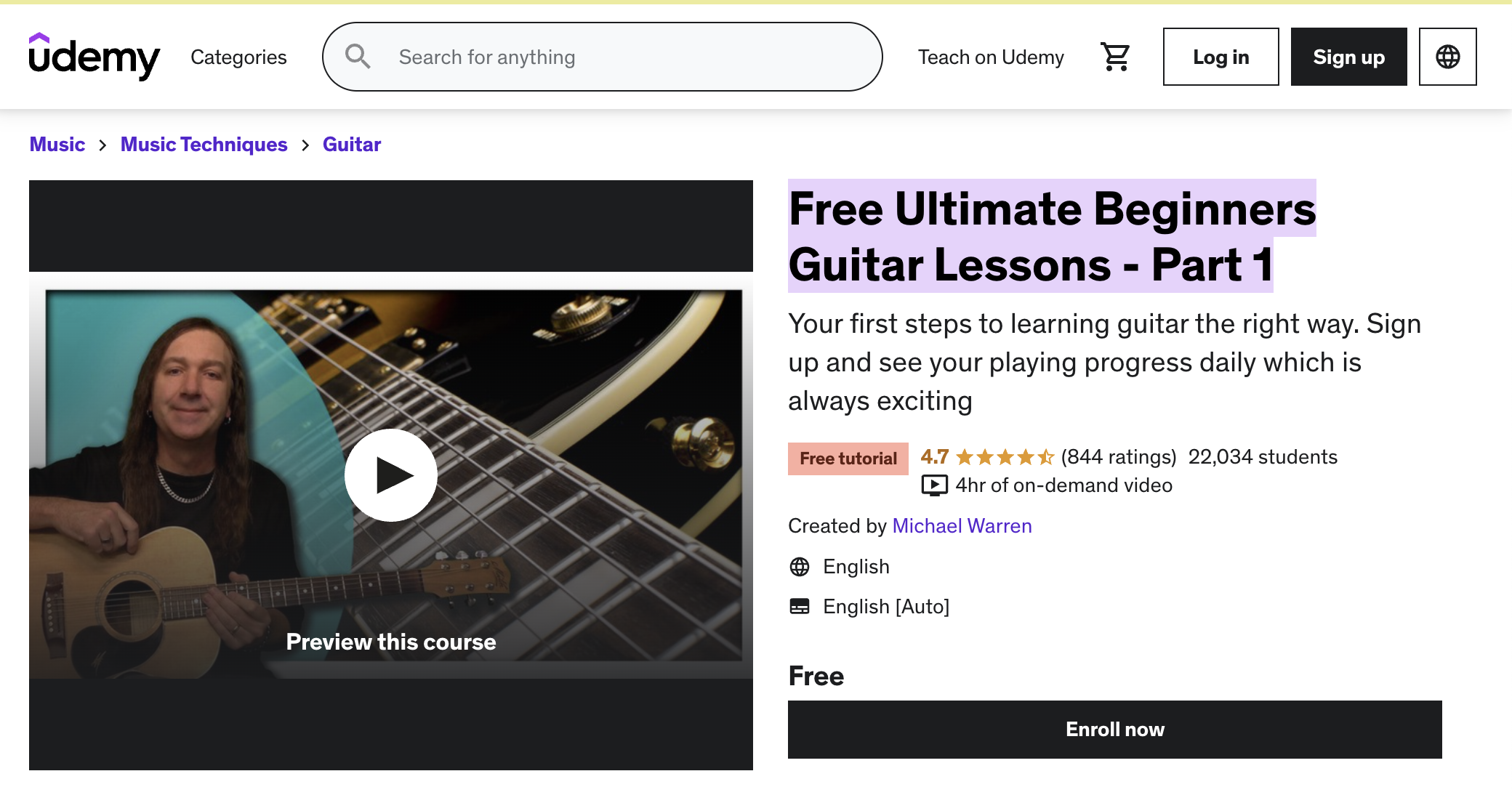 Free Ultimate Beginners Guitar