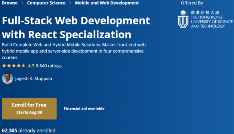 Full-Stack Web Development with React Specialization