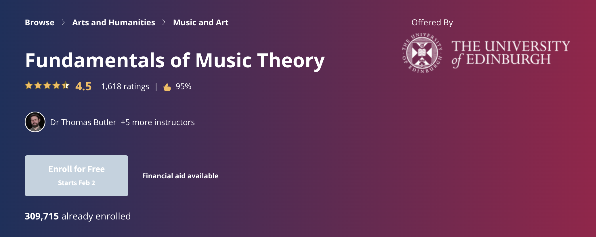 Fundamentals of Music Theory By Coursera