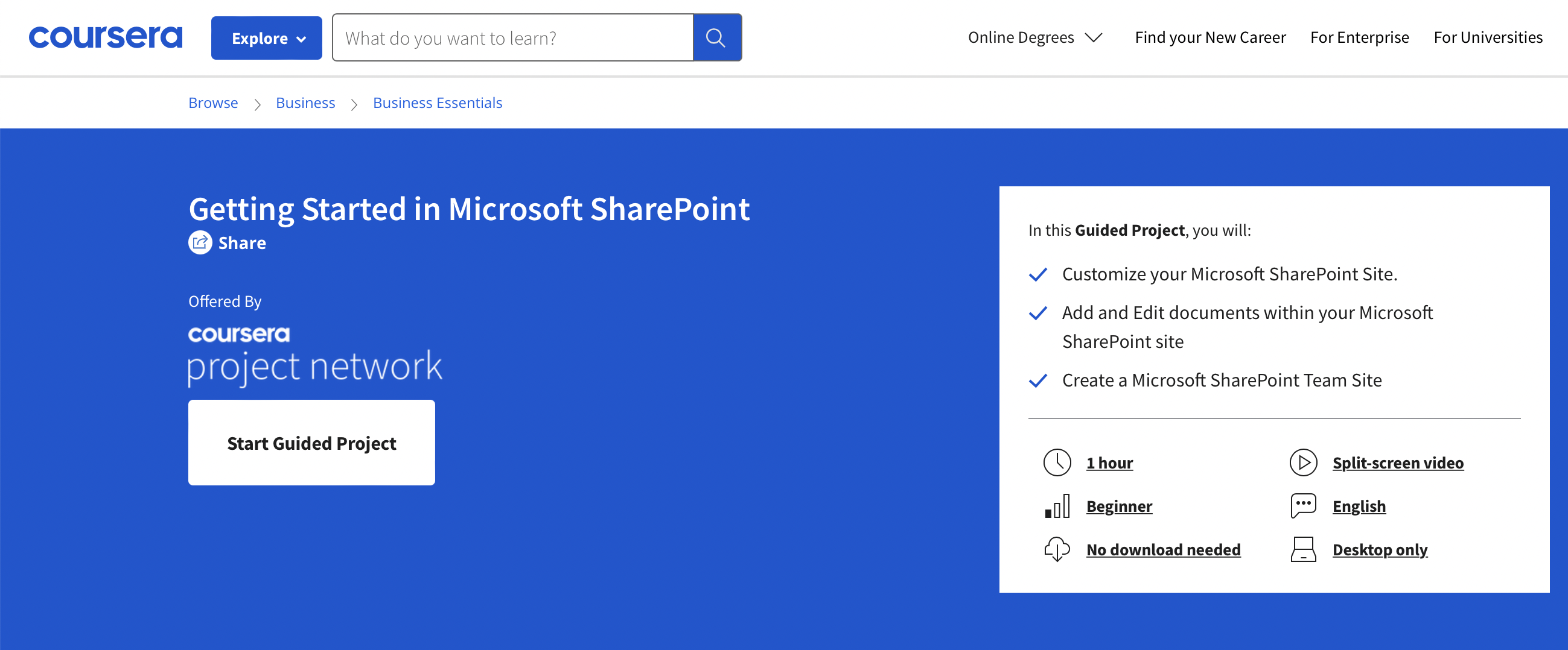 Getting Started in Microsoft SharePoint