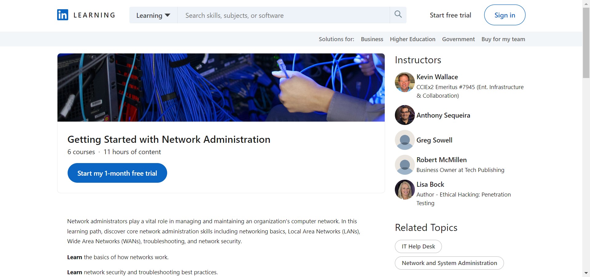 Getting Started with Network Administration