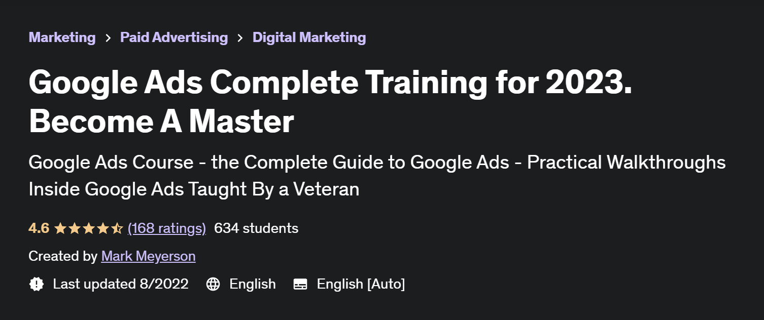 Google Ads Complete Training for 2023