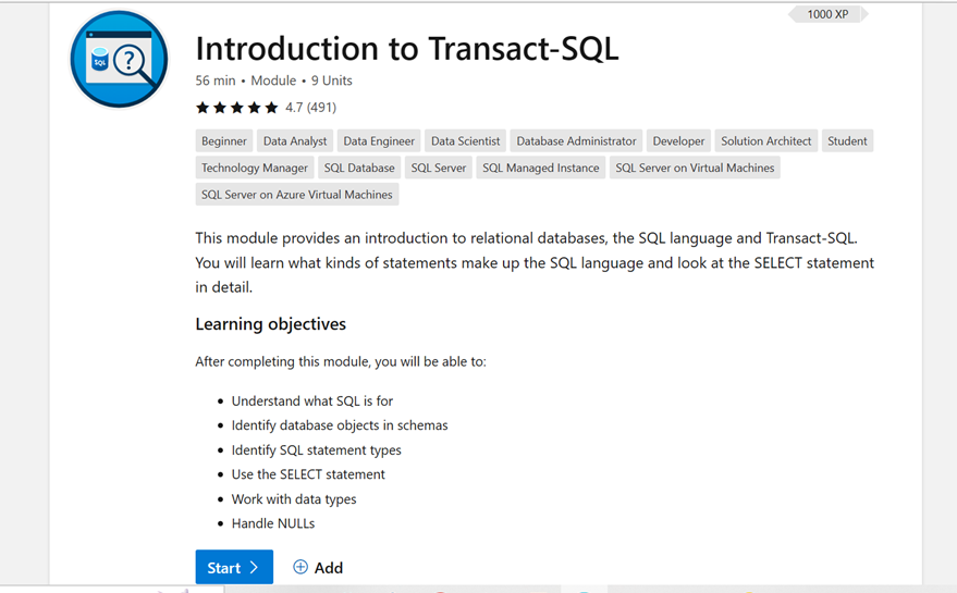 Introduction to Transact-SQL