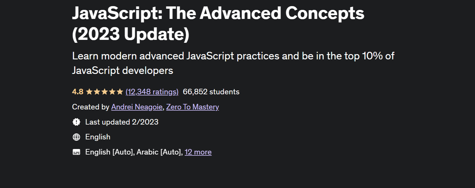 JavaScript The Advanced Concepts