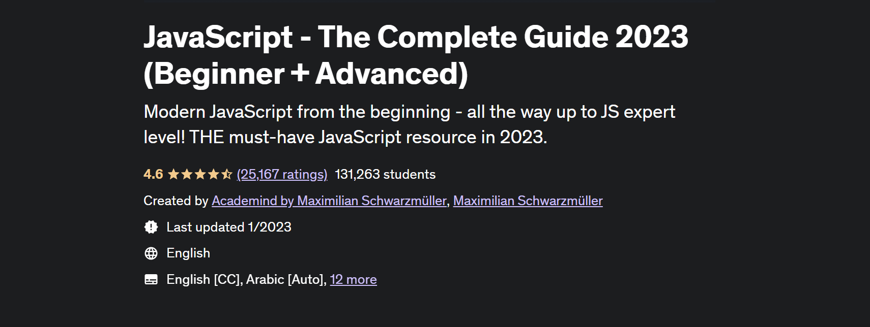 JavaScript - The Complete Guide 2023