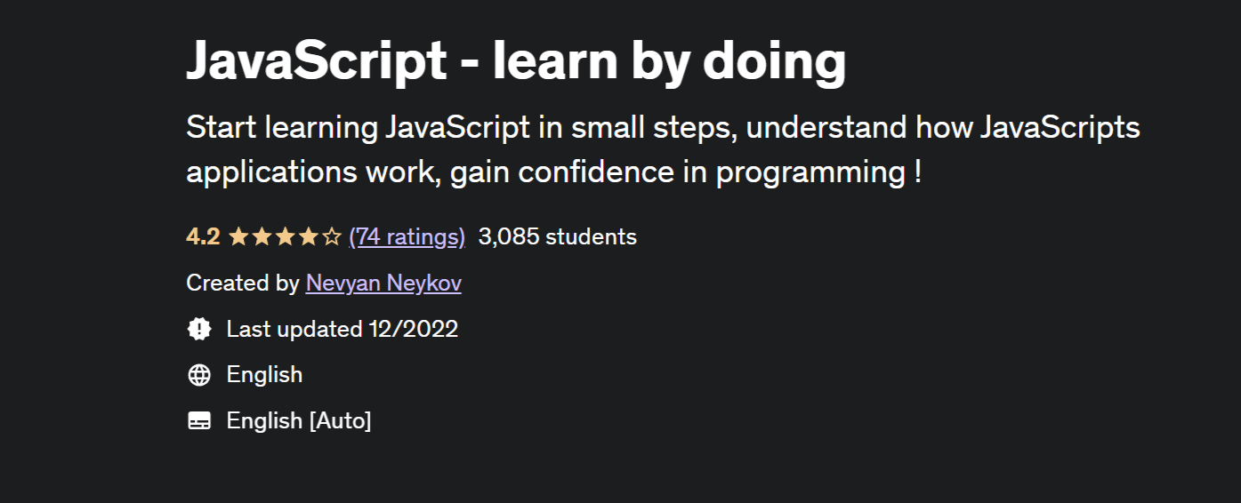 JavaScript - learn by doing