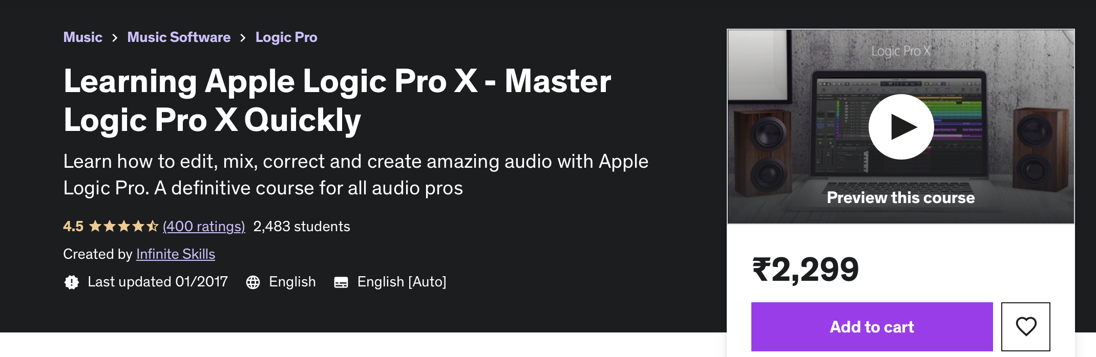 Learning Apple Logic Pro X - Master Logic Pro X Quickly