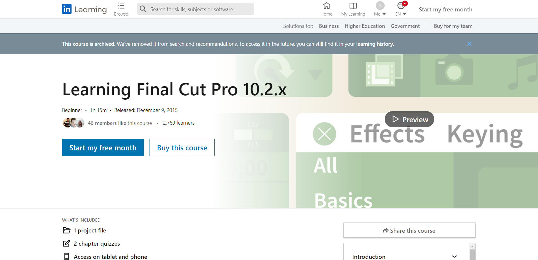 Learning Final Cut Pro