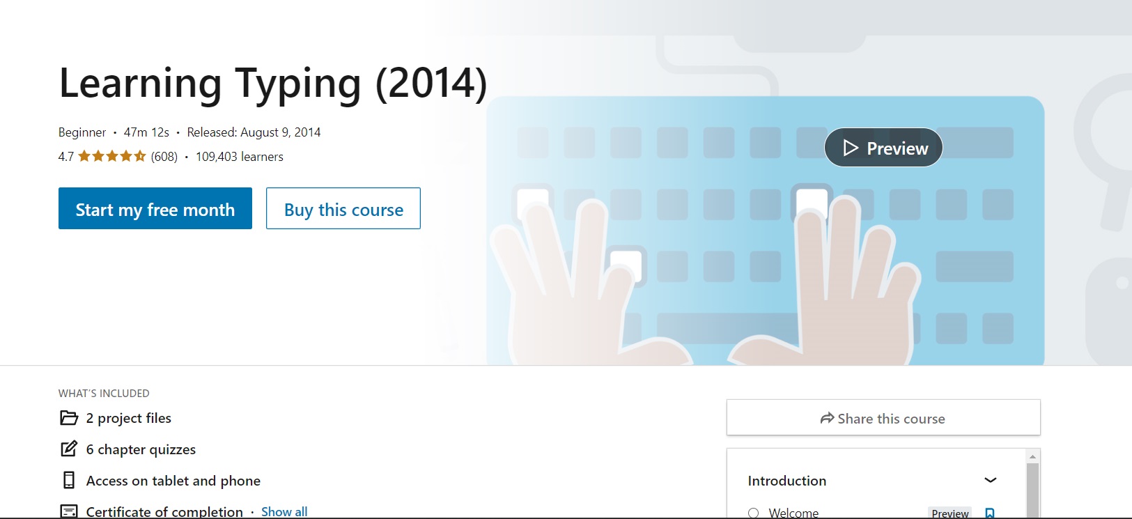 Learning Typing 2014 By LinkedIn Learning