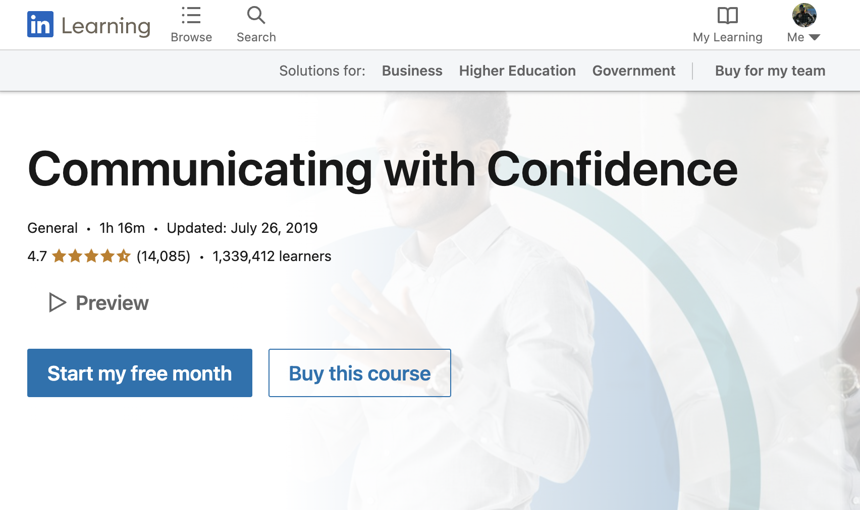 LinkedIn Learning Communicating With Confidence