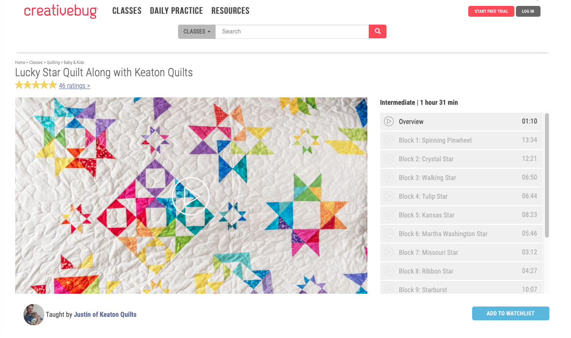 Lucky Star Quilt Along with Keaton Quilts